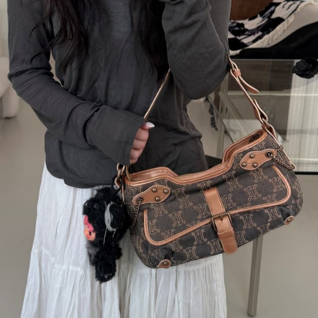 [Celine] Macadam Denim Shoulder Bag