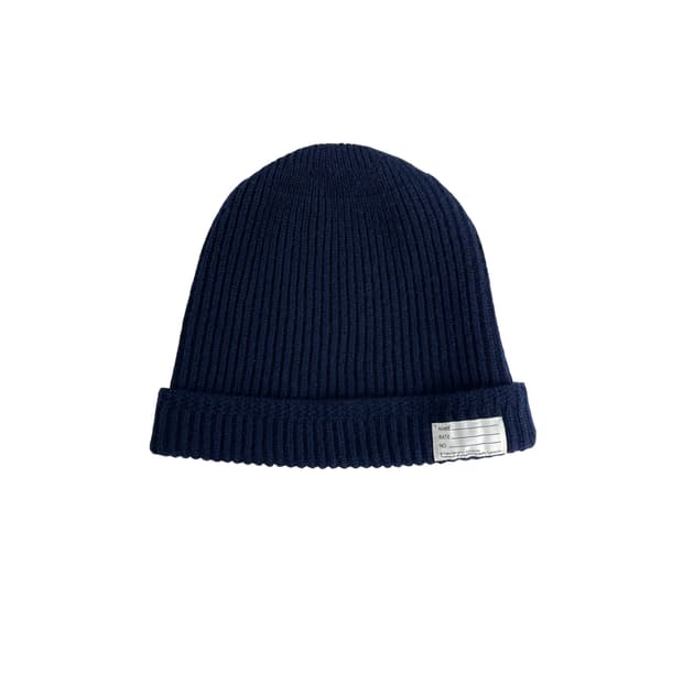 rib-knit wool beanie