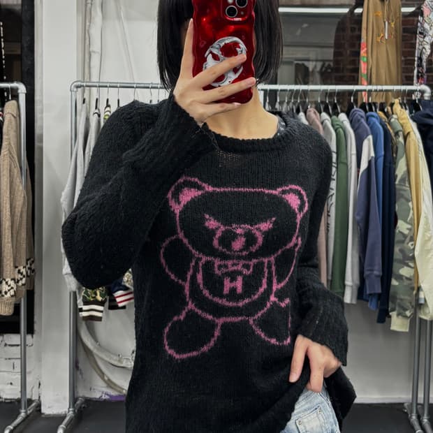 히스테릭 글래머 퍽베어 니트