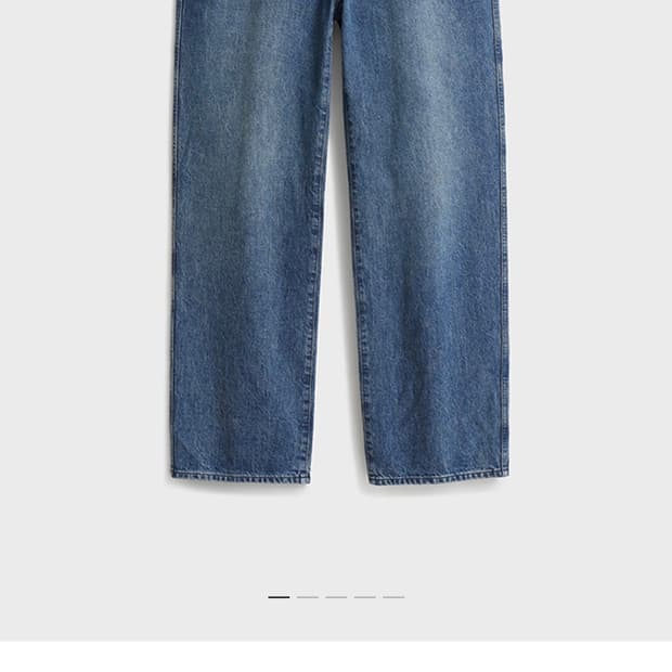 포터리 원워시드 와이드 데님 미드블루 2사이즈