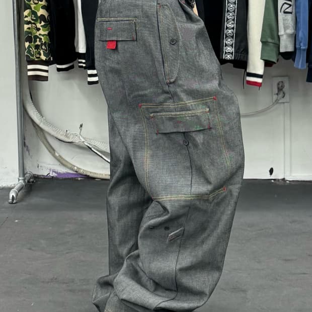 VTG 메탈릭 오버핏 카고팬츠