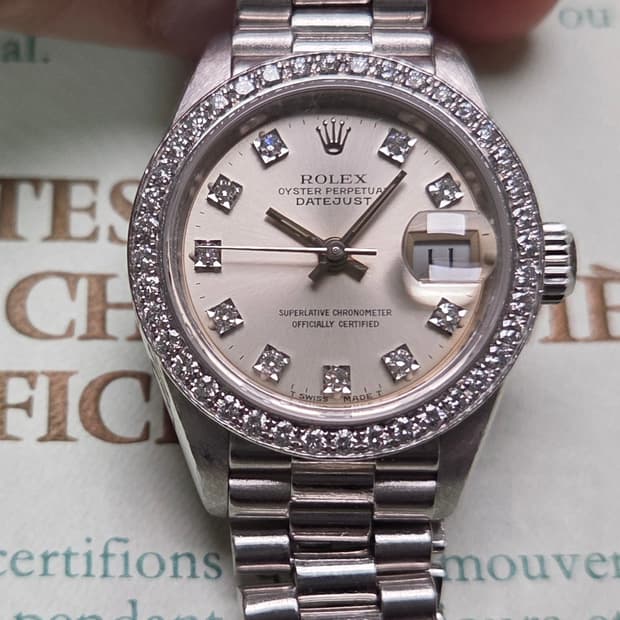 롤렉스 데이저스트 69136 올백통(플래티늄) 다이아베젤 10P다이아 실