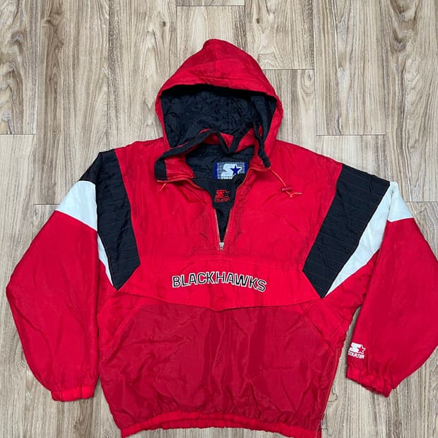 스타터 NHL 시카고 블랙호크스 올드스쿨 아노락 점퍼