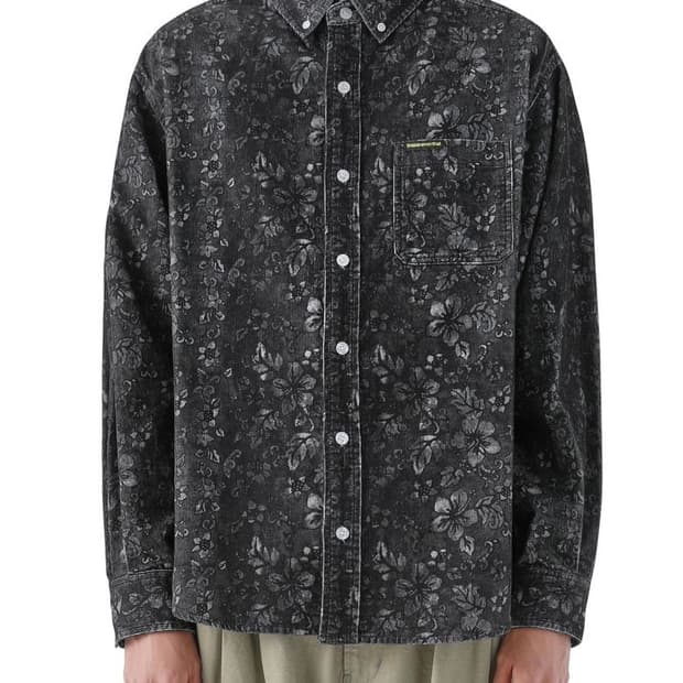 20FW 디스이즈네버댓 Floral Corduroy Shirt Black