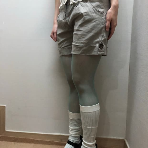 빈티지 그레이 버튼 팬츠