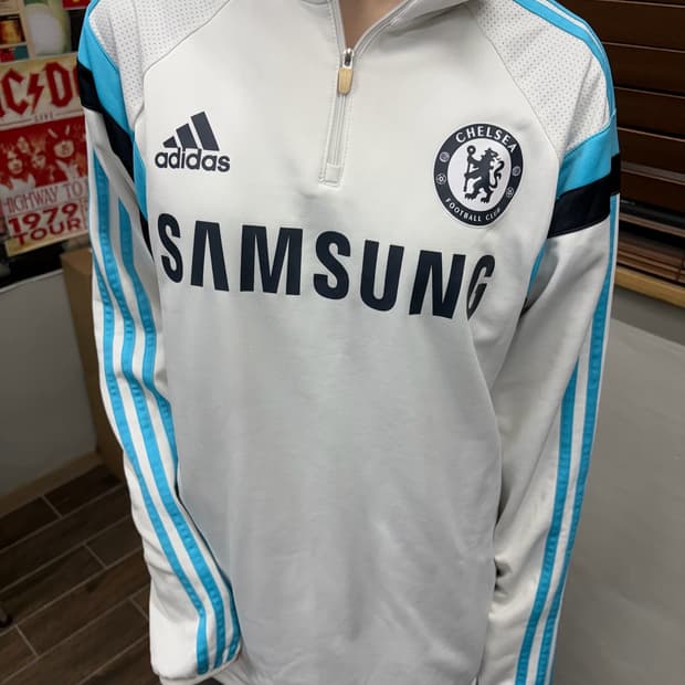 아디다스 14 15 첼시 반집업 트레이닝탑 유니폼 져지