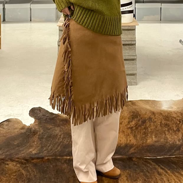 RAY BEAMS fringe wool skirt 레이 빔즈 프린지 치마