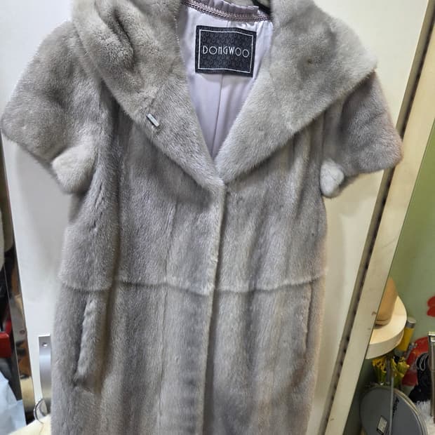 동우 후드 밍크 코트