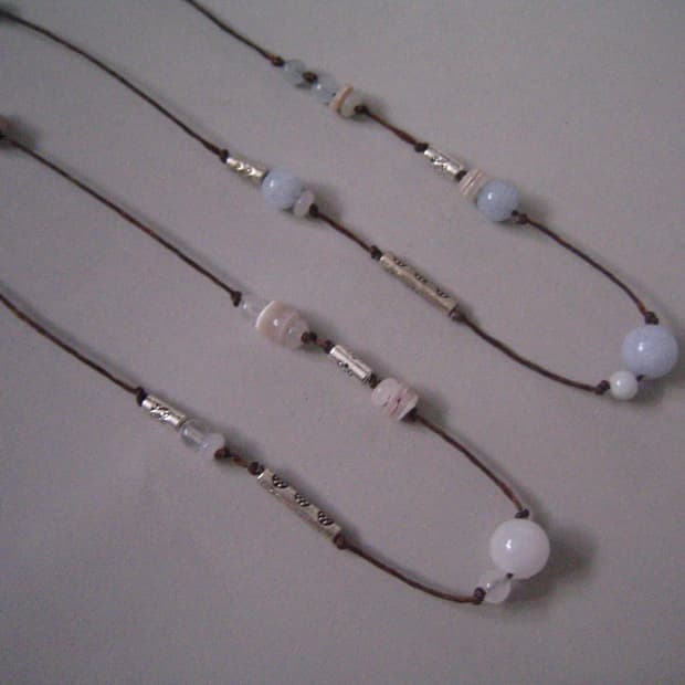 vintage blue silver-cross necklace 목걸이