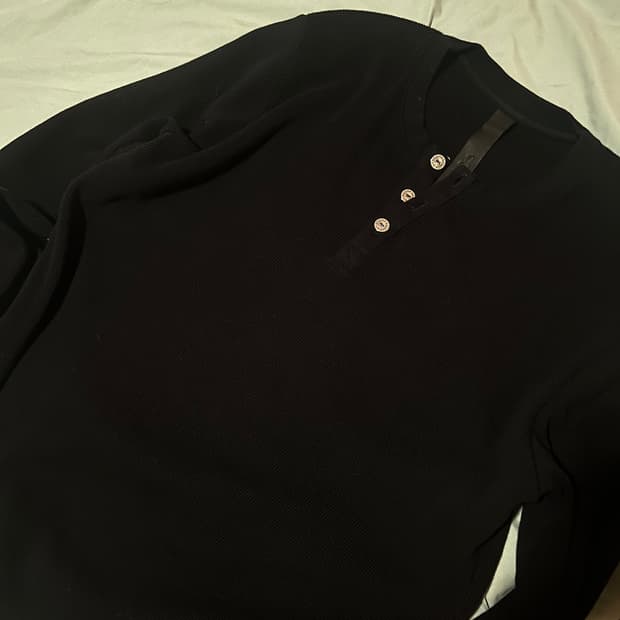 크롬하츠 세메터리 헨리넥 와플 니트