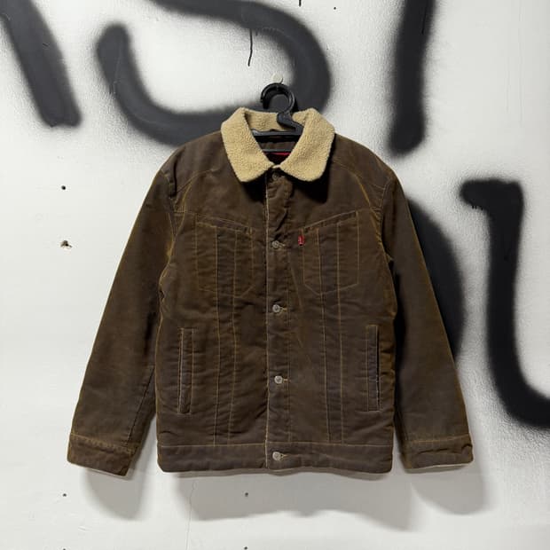 리바이스 오리지널 레드탭 코듀로이 골덴 쉐르파 트러커 자켓