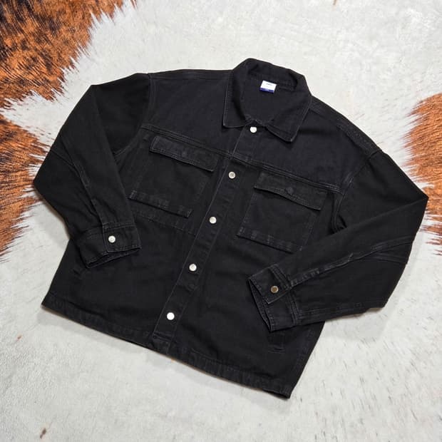 빈티지 블랙 투포켓 코튼 자켓