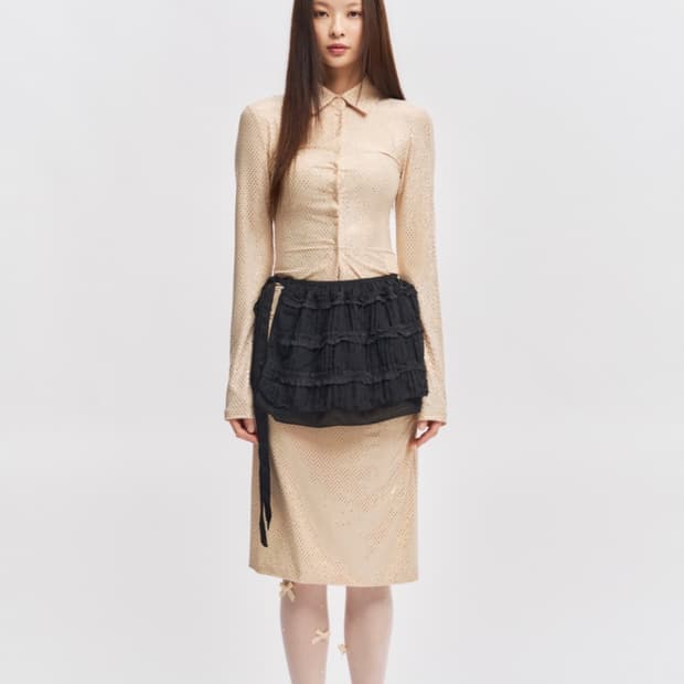 에이프런웨이 레이스베일 레이어드 스커트