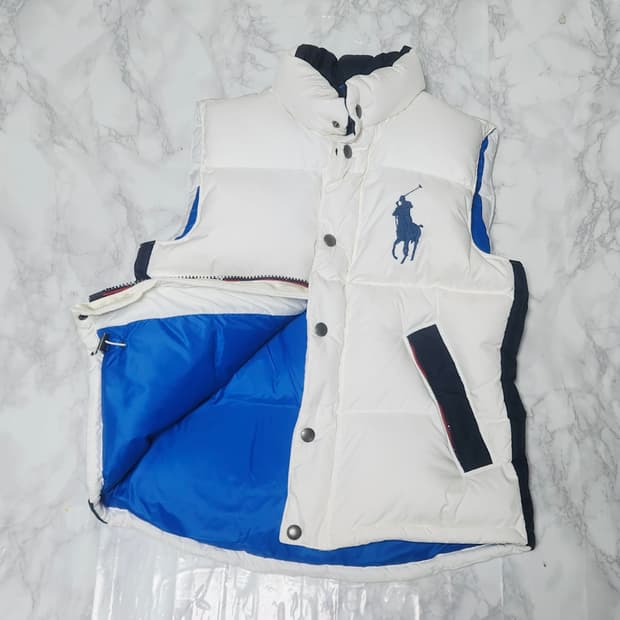 폴로 랄프로렌 빅포니 화이트 패딩 베스트 조끼 자켓