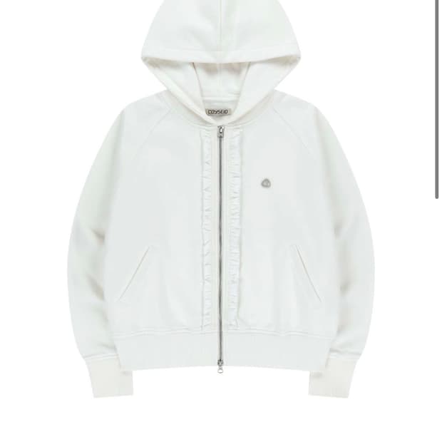 코이세이오 후드집업 RUFFLE LACE HOOD ZIP-UP WHITE
