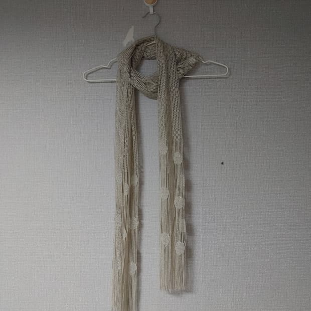 빈티지 스카프 머플러 목도리 도트짜임크로쉐펀칭은사반짝이모리걸하구미오리엔탈