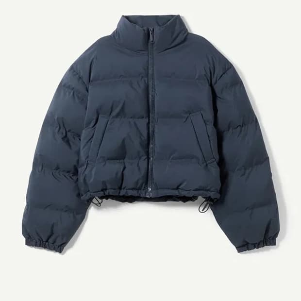 Weekday 위크데이 크롭 푸퍼재킷 네이비 (코디된셔츠증정)