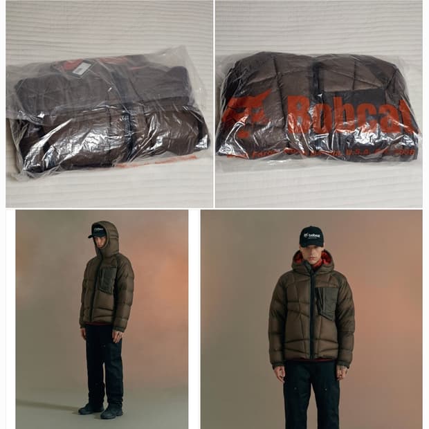 XXL 새제품) 밥캣 메테오 시어 구스다운 패딩 점퍼 브라운 CP맛