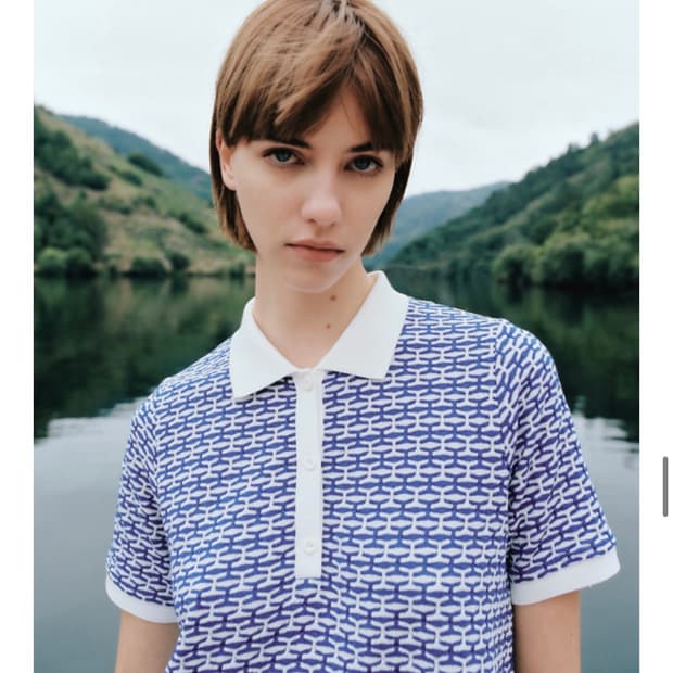Zara 블루 패턴 니트 팬츠 셋업