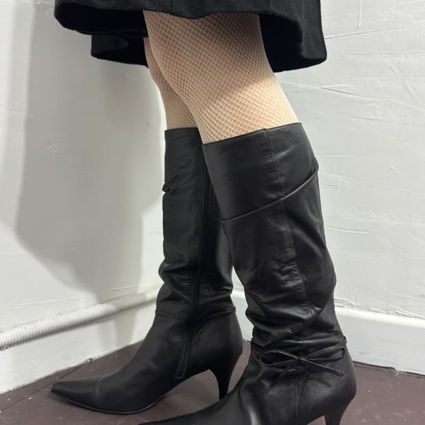 pitti leather long boots 