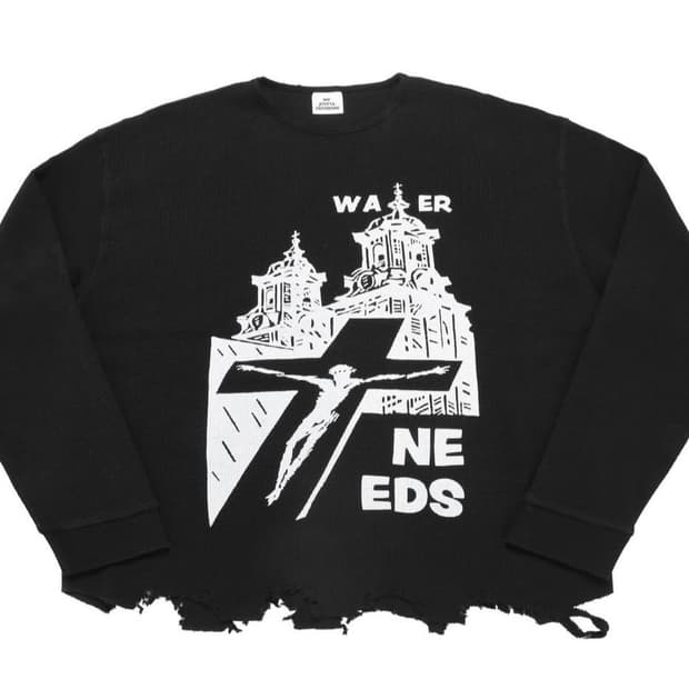 (L) mjd DISTRESSED WAFFLE LS BLACK