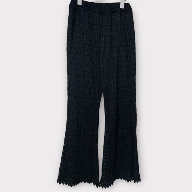 블랙 레이스 레이어드 팬츠