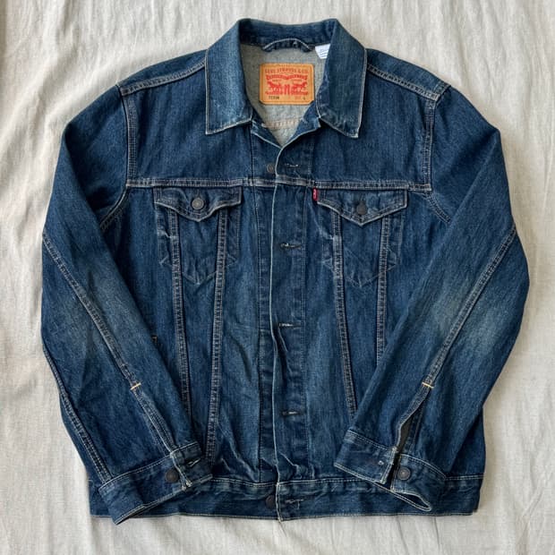 리바이스 진청 스톤워싱 데님자켓 L