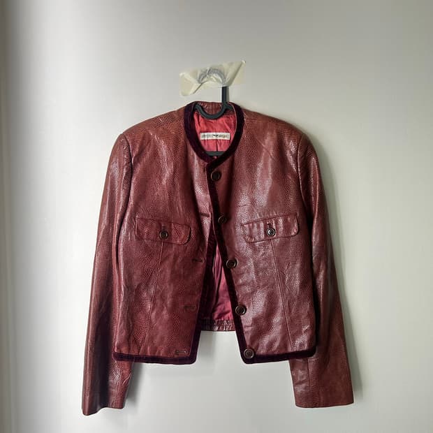 Armani 파이톤 레더 자켓 made in italy