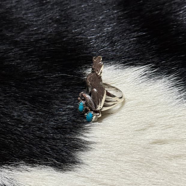 터키석 늑대 웨스턴 반지 925 실버