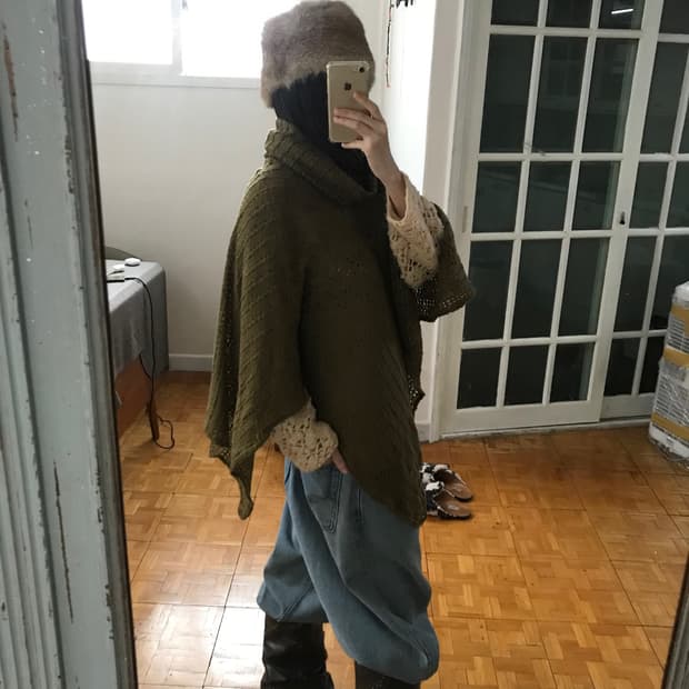 vintage turtle neck cape