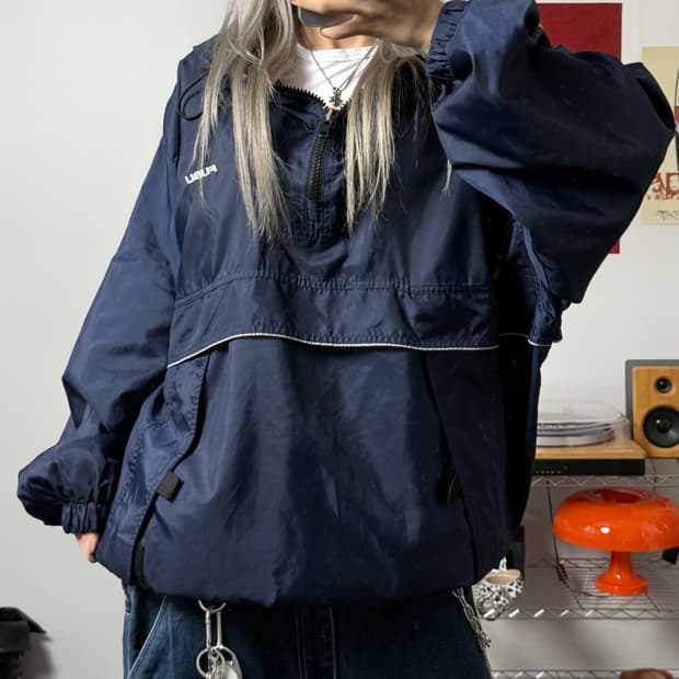 푸부 00s 나일론쉘 오버사이즈 네이비 아노락