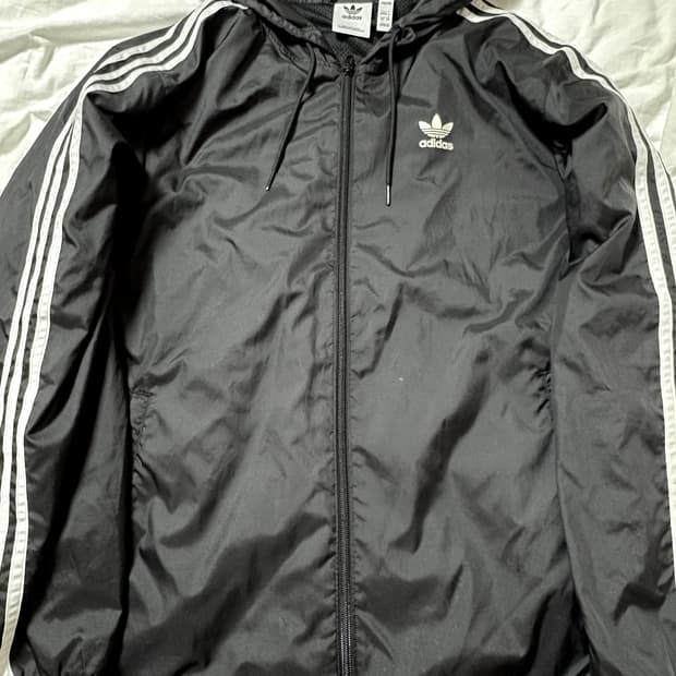 빈티지 아디다스 삼선 바람막이 트랙탑 블랙 후드 stc 져지