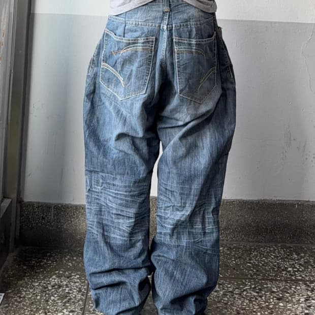 빈티지 자수 힙합팬츠