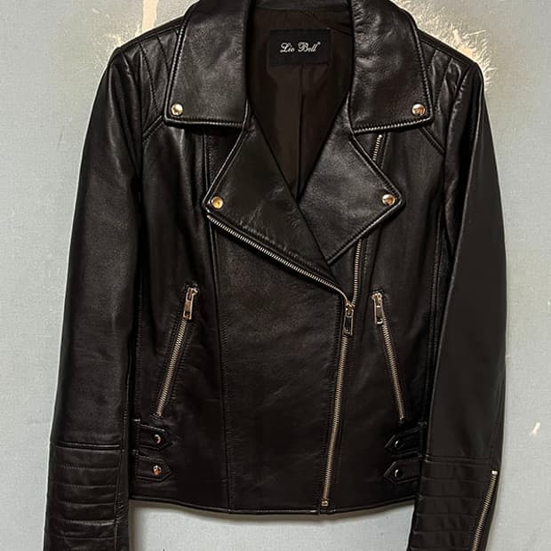 리오벨 이태리 천연양가죽 여자 라이더자켓 블랙 춘추 M 95 66