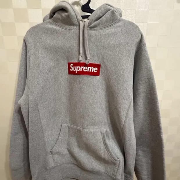 Supreme 그레이 후드