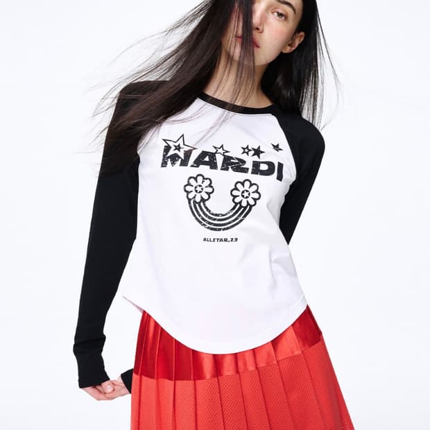 마르디 메크르디 TSHIRT RAGLAN RAINBOW_WHITE