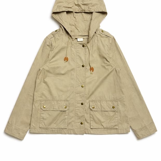 JPN 일본 빈티지 Y2K 모리걸 베이지 코튼 후드 야상 바람막이 자켓