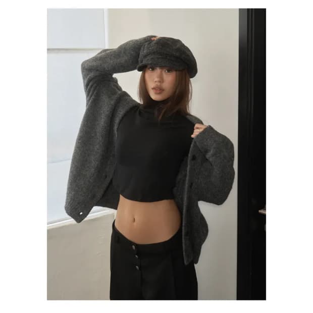 TOH toh 가디건 빈티지블랙