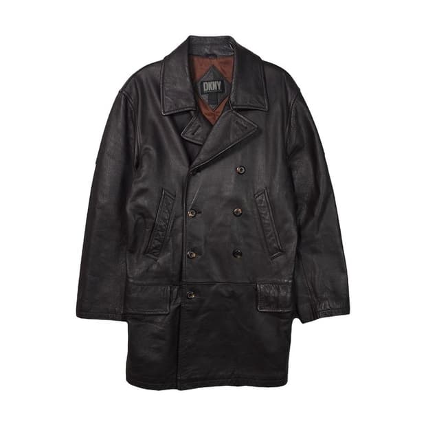 DKNY 리얼레더 더블 코트 S