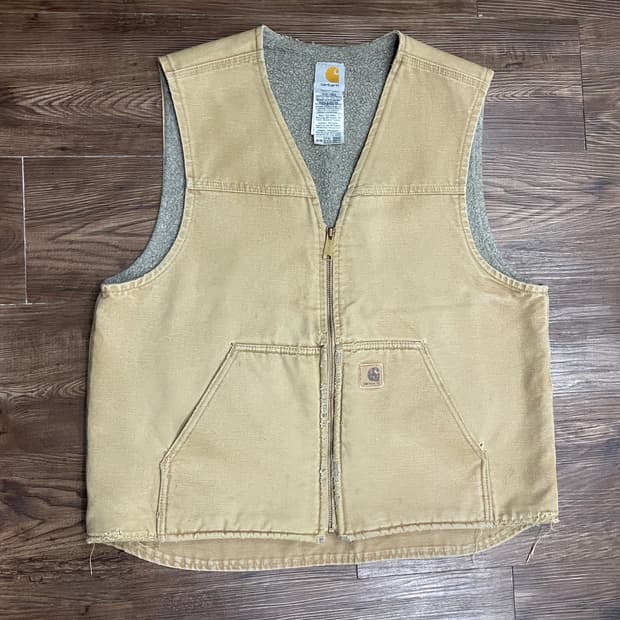 00s 칼하트 V26 덕 캔버스 셰르파 워크 베스트 카멜