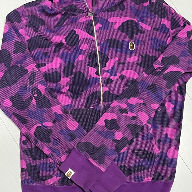 베이프 퍼플 카모 후드 집업