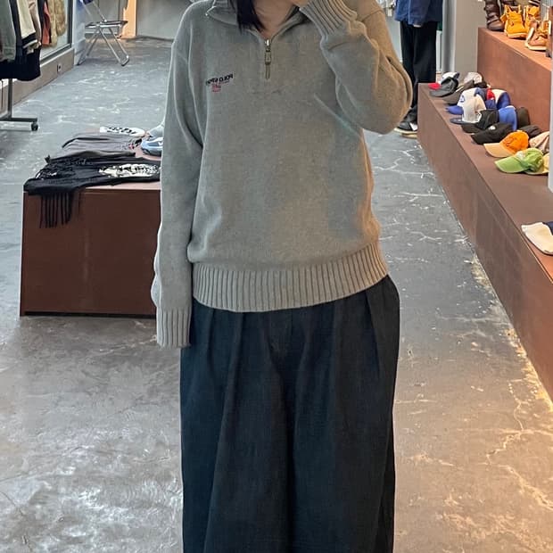 폴로 스포츠 그레이 반집업 니트집업 H1079