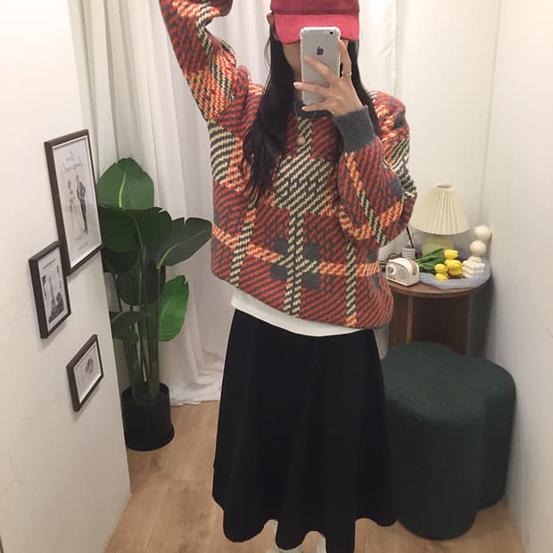 여성 라코스테 라운드 니트 100