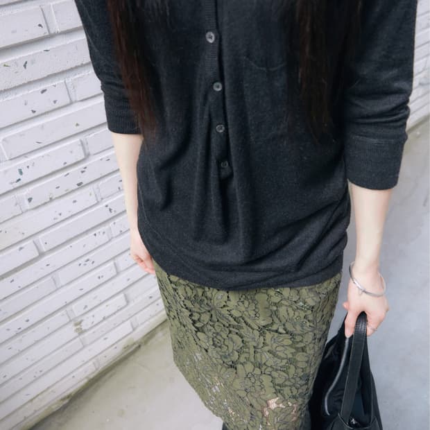 Henley Neck Long Sweater