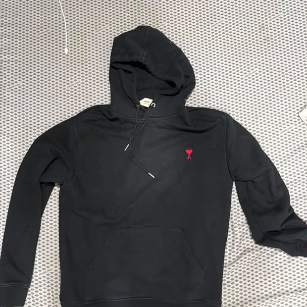 아미 하트 로고 후드티 블랙 XL 정품