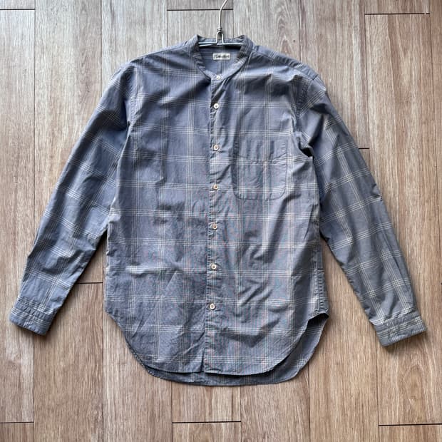 카모시타 밴드 카라 체크 셔츠 / S