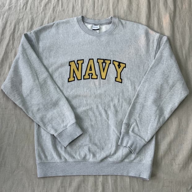 아웃스탠딩 애쉬그레이 밀리터리 패치 스웻 맨투맨 M(105)