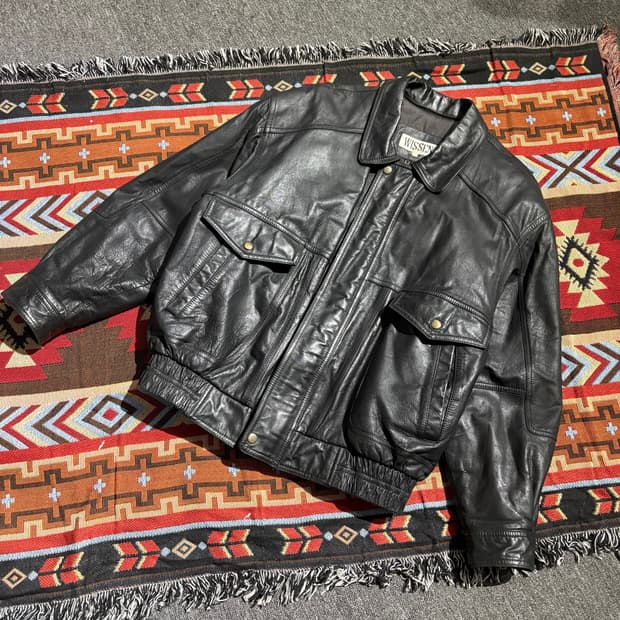 빈티지 양가죽 봄버 레더자켓
