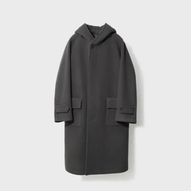 22FW 홀리선 롱그로브 울 후드 코트