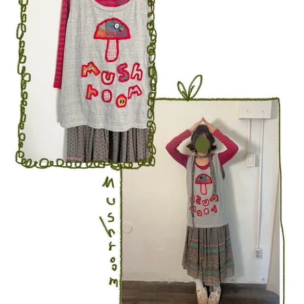 지구네빈티지 지구샵 지구메이드 포레스트 머쉬룸 모리걸 하구미 패치 세트